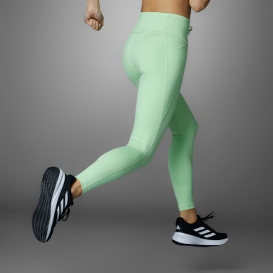 Women Running Green Running Essentials 7/8 Leggings