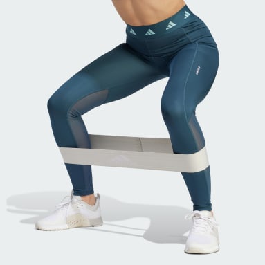 adidas Legging long Techfit Stash Pocket Turquoise Femmes Fitness Et Training
