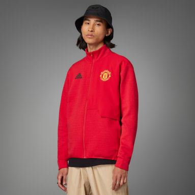Sudadera con capucha Essentials Trefoil Manchester United adidas de hombre  de color Rojo
