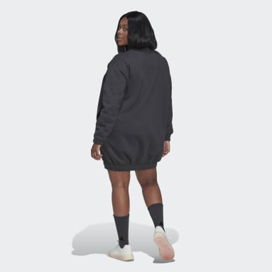 Dam Sportswear Grå Half-Zip Sweater Dress (Plus Size)