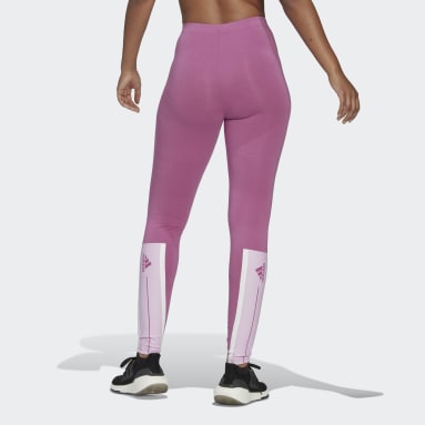 Women Sportswear Purple Essentials Pinstripe Block Leggings