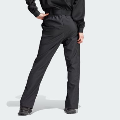 Pantalón Tiro Con Botones A Presión Negro Mujer Sportswear