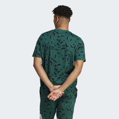 Camiseta Essentials Single Jersey Big Logo Allover Print Verde Hombre Sportswear