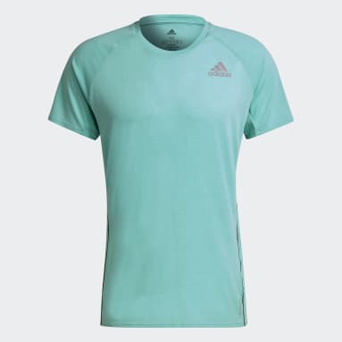 Men Running Turquoise ADI RUNNER TEE