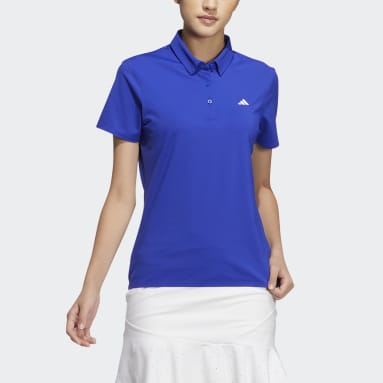 Women Golf Blue Statement Punching Polo Shirt
