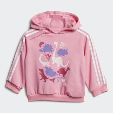 Deti Sportswear ružová Súprava Dino Camo Allover Print French Terry Jogger