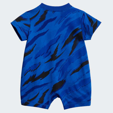 Infant & Toddler Training Blue Allover Print Cotton Shortie Romper
