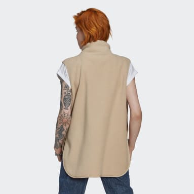 Women Originals Beige Polar Fleece Vest