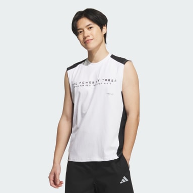 Adptn レギュラーフィット ホリゾンタル ストライプス テクスチャード ダブルニット ノースリーブTシャツ