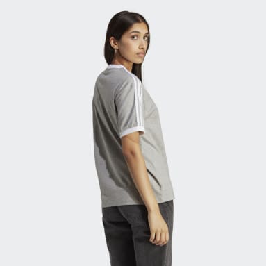 Frauen Originals adicolor Classics 3-Streifen T-Shirt Grau