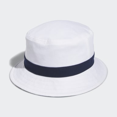 Men Golf White Plaid Reversible Golf Bucket Hat