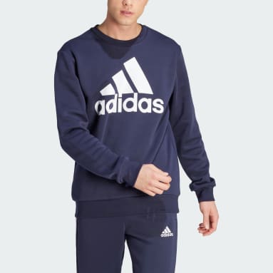Men Sportswear Blue Essentials Fleece Big Logo Sweatshirt