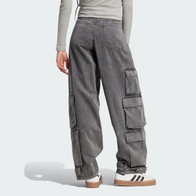 大人気 ☆adidas☆ DENIM CARGO ジーンズ ワイドパンツ 2色 ボトムス