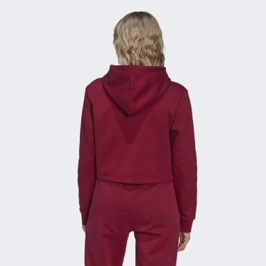 Ženy Originals červená Mikina s kapucňou Adicolor Essentials Crop Fleece