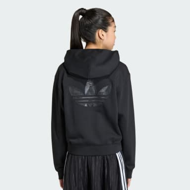 HOODIE HOLGADO CON ENCAJE Y CIERRE FRONTAL