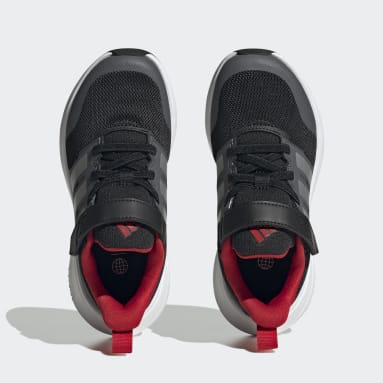 Chaussure de running à lacets élastiques et scratch sur le dessus FortaRun 2.0 Cloudfoam Sport Noir Enfants Sportswear