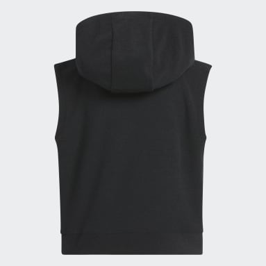 Sweat-shirt à capuche court Enfants Noir Filles Golf