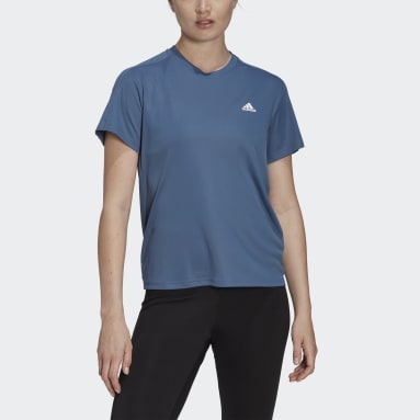 Women Running Blue Run It Running Tee