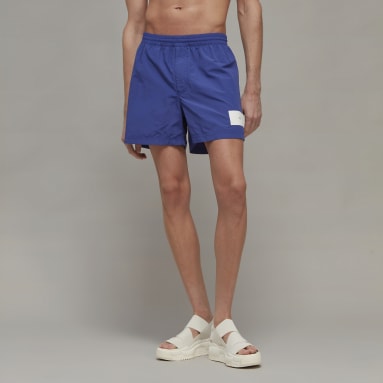 Men Y-3 Blue Y-3 Short-Length Swim Shorts