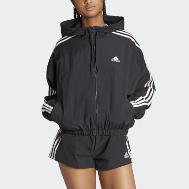 Women sportswear Black 에센셜 3S 우븐 윈드브레이커