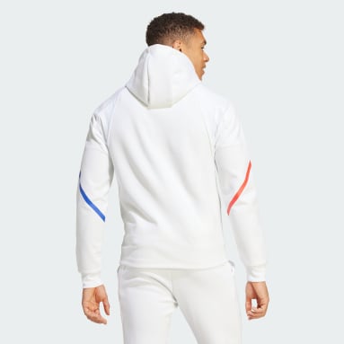 Muži Futbal biela Mikina s kapucňou Olympique Lyonnais Designed for Gameday Full-Zip