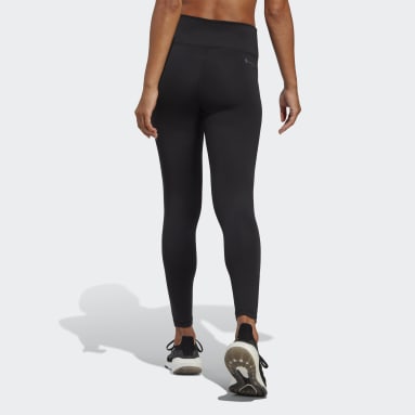 ผู้หญิง Gym & Training สีดำ กางเกงเลกกิ้งเทรนนิงรัดรูปเจ็ดส่วนเอวสูง Essentials
