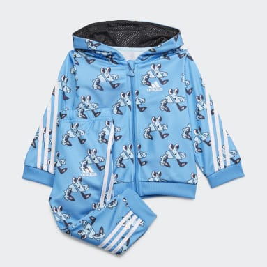 Barn Sportswear Blå Future Icons Shiny Allover Print Jogger Set (Gender Neutral)