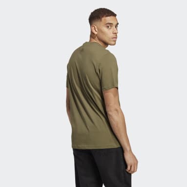 Men Sportswear Green Essentials Single Jersey Linear Embroidered Logo Tee