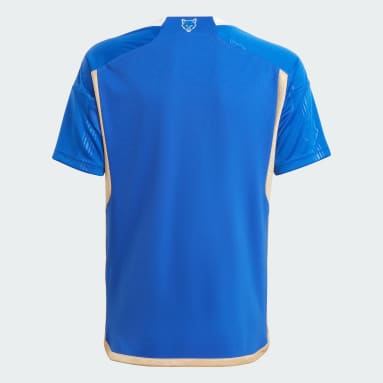 Ensemble short et maillot de foot Marseille enfant bleu turquoise