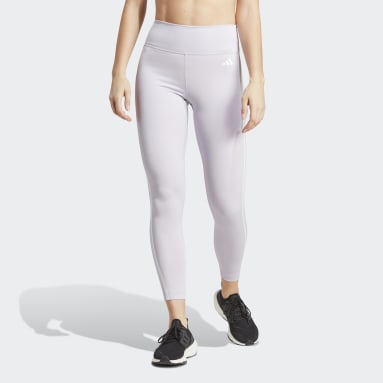 Ženy Tréning A Fitnes fialová Legíny Train Essentials 3-Stripes High-Waisted 7/8