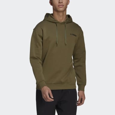 Polera con Capucha Terrex Logo Estampada Verde Hombre TERREX