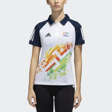 Women Training White KHELO INDIA GEN POLO TEE