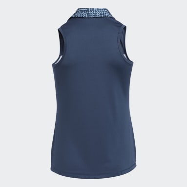 Girls Golf Blue Primegreen AEROREADY Sleeveless Polo Shirt