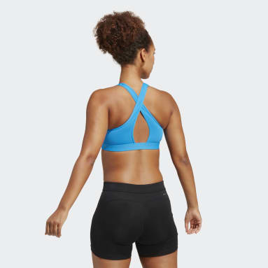 Top Deportivo de Entrenamiento PowerReact Soporte Medio Azul Mujer Training