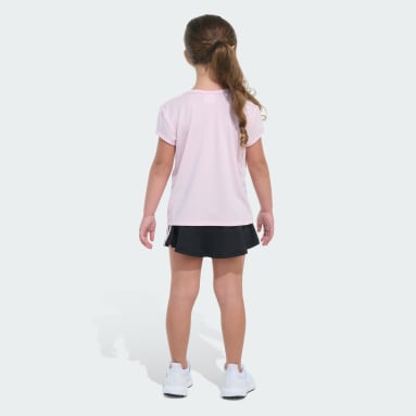 Two-Piece Pleated Tee and Flounce Skort Set