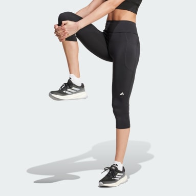 Adidas Climalite Ankle Leggings Women Medium Black Running Yoga Elastic  Waist