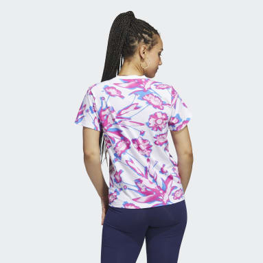 Women Sportswear White Bloom Allover Print Tee