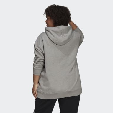 Frauen Originals Trefoil Hoodie – Große Größen Grau