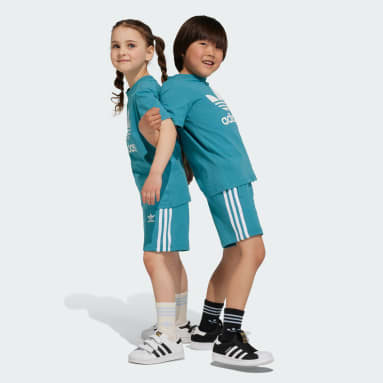 Børn Originals Türkis Adicolor Shorts and Tee sæt