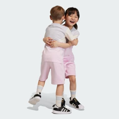Kids Originals Pink Adicolor Shorts and Tee Set