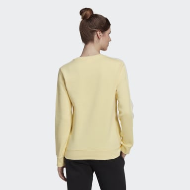 Women Training Yellow Essentials 3-Stripes Fleece Sweatshirt
