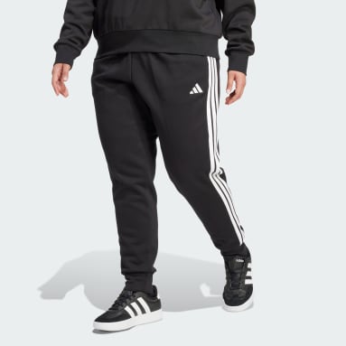 Essentials 3-Stripes Fleece Slim Pants (Plus Size)