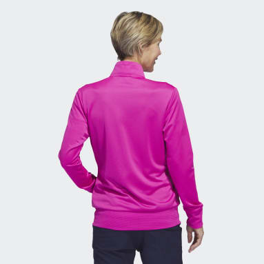 Women Golf Pink Textured Full-Zip Jacket