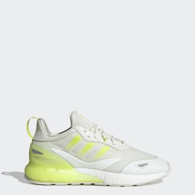 lime green and white adidas
