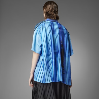 Blue Version Pleated Polo Shirt Wielokolorowy