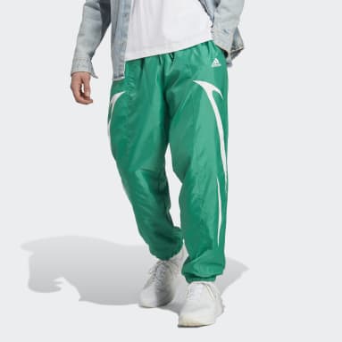 Men Sportswear Green Colorblock Woven Pants