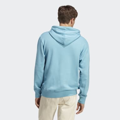Polerón con Capucha Essentials Logo Lineal Felpa Azul Hombre Sportswear