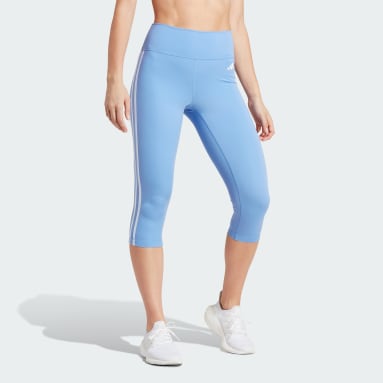 Nữ Gym & Training Quần Legging 3/4 Cạp Cao 3 Sọc Train Essentials