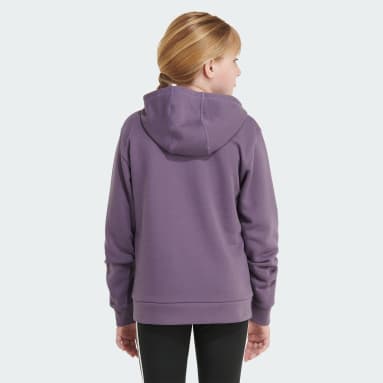 Youth Training Purple Long Sleeve Essential Sportswear Logo Hoodie