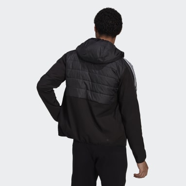 Men Outdoor Black Essentials Insulated Hooded Hybrid Jacket